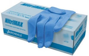 Перчатки NitriMAX нитриловые неопудренные, Голубые, размер L